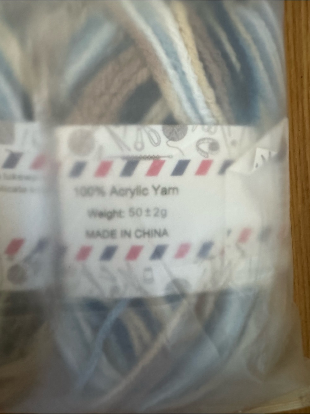 JOYTAG Variegated Yarn Lot 6 Blue Gray Taupe Acrylic Crochet Knitting - Picture 4 of 5